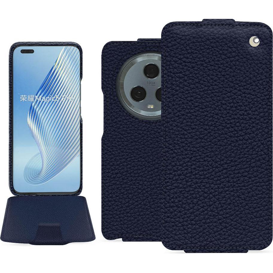 Noreve Lederschutzhülle vertikal (Honor Magic5 Pro), Smartphone Hülle, Violett