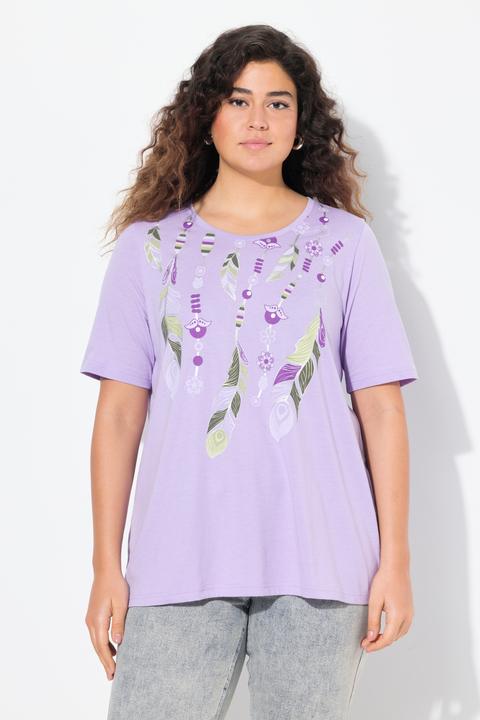 Produktbild Ulla Popken T-Shirt, Federn, A-Linie, Rundhals, Halbarm (46, 48)