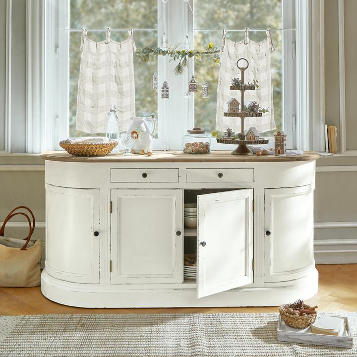 Produktbild Loberon Sideboard Louisiana antikweiss/braun (178 x 45 x 85 cm)