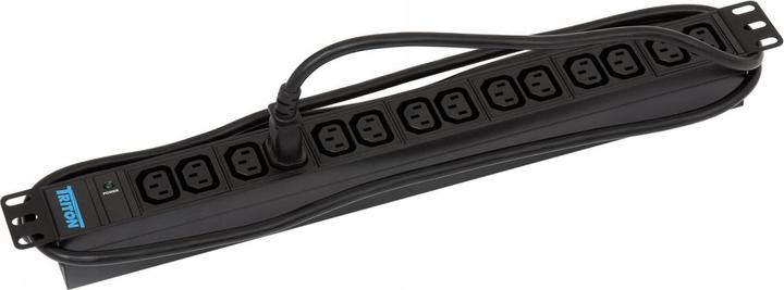 Produktbild Triton RAB-PD-X09-A1 - 19-Zoll-Steckdosenleiste IEC C13 mit Kabel und Kontrollleuchte, 1 HE