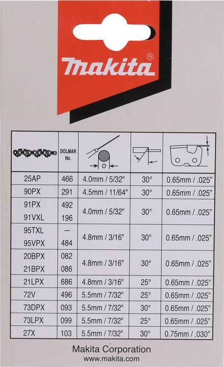 Produktbild Makita 191H12-3 Kette SC (Kettensäge, Sägekette)
