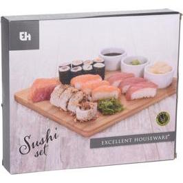 Thumbnail - Excellent Houseware, Geschirrset, Sushiset Bambus Porzellan 4-teilig