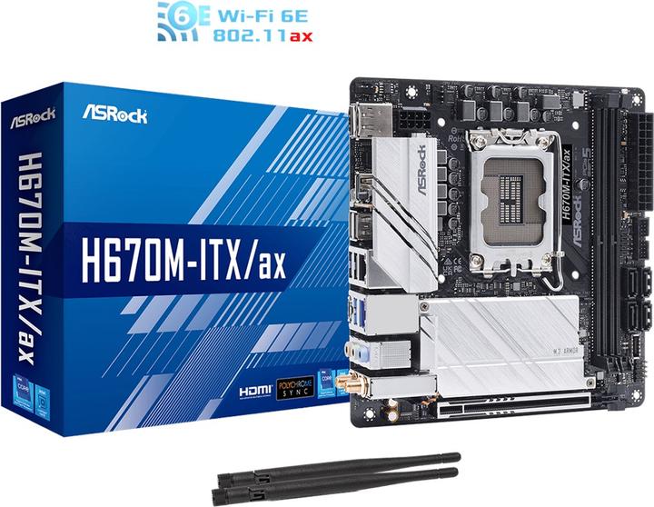Produktbild AsRock B660M-ITX/ac (LGA 1700, Intel H670, Mini-ITX)