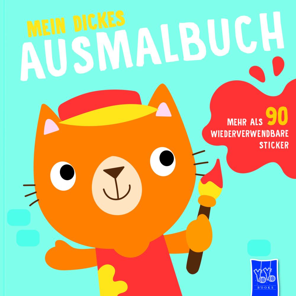 Yoyo Books Mein dickes Ausmalbuch (Cover blau - Katze)