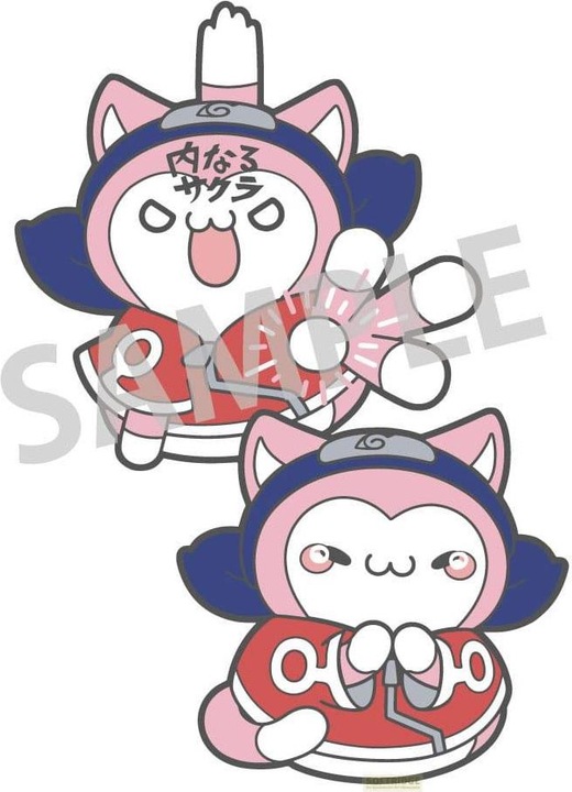 Actual product image Megahouse Naruto badges Mega Cat Project Nyaruto! Sakura Haruno 5 cm (carton de 48)
