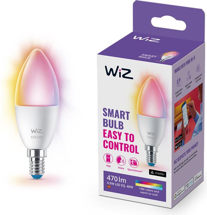 Produktbild WiZ Lampe 40W E14 Kerzenform (E14, 4.80 W, 470 lm, 1 x, F)