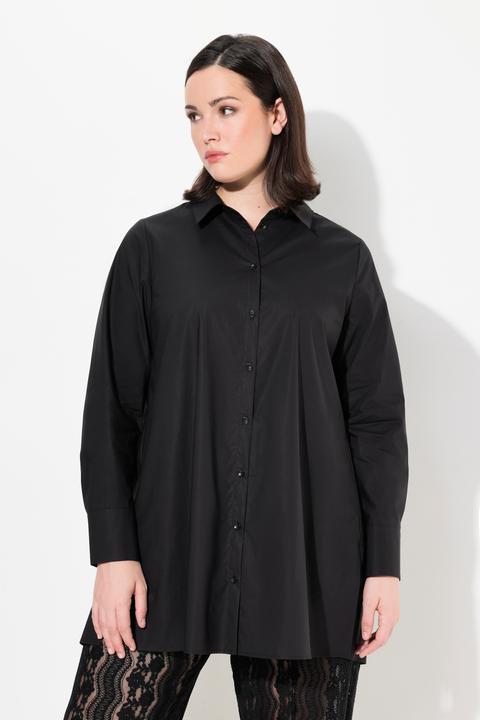 Actual product image Ulla Popken Paper Touch Long Sleeve Button Down Tunic Blouse (50, 52)