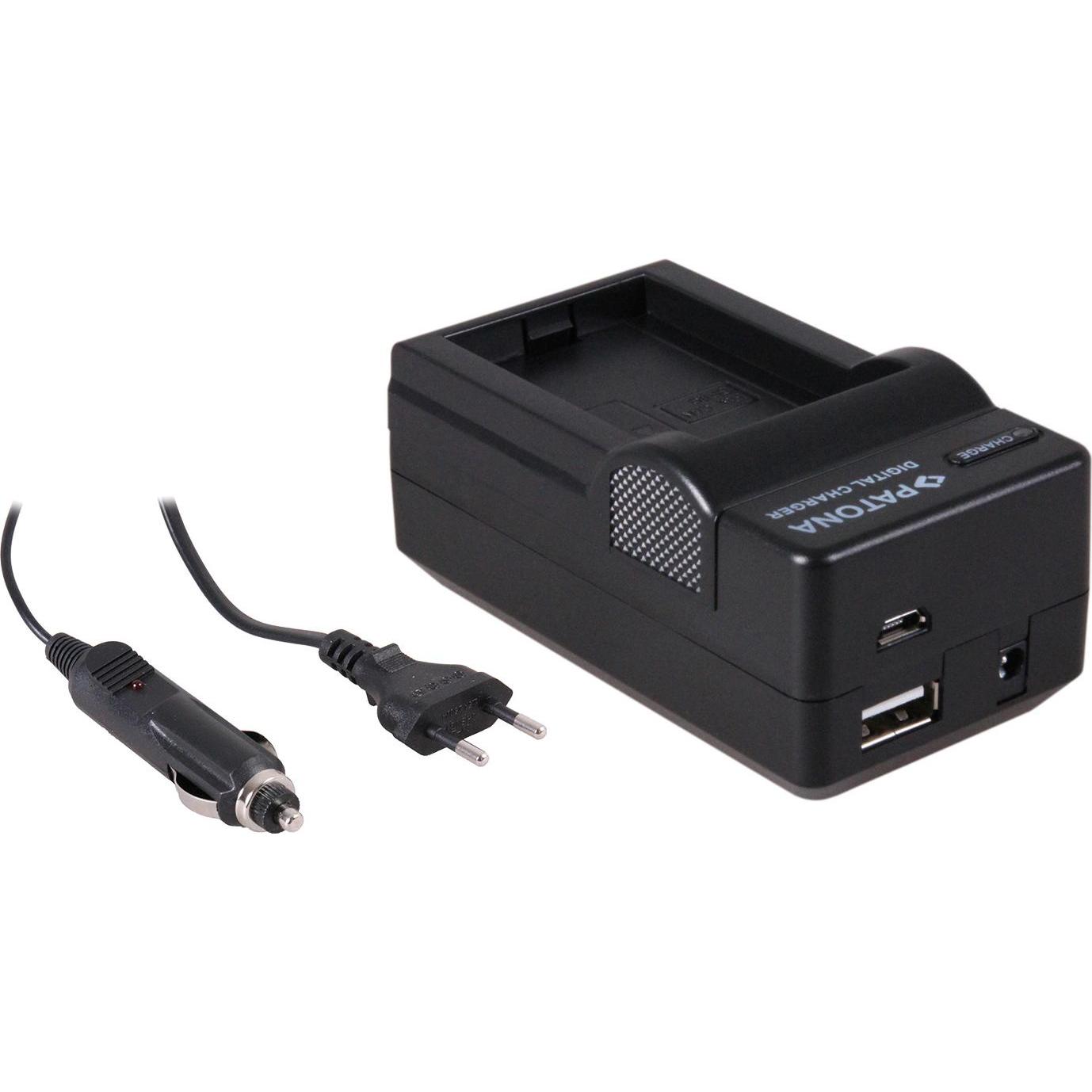 Patona Caricabatterie 4in1 per Canon BP110 BP-110 Legria HFR21 HFR20 HF-R20 (Caricabatterie per fotocamere), Alimentatore fotocamera, Nero