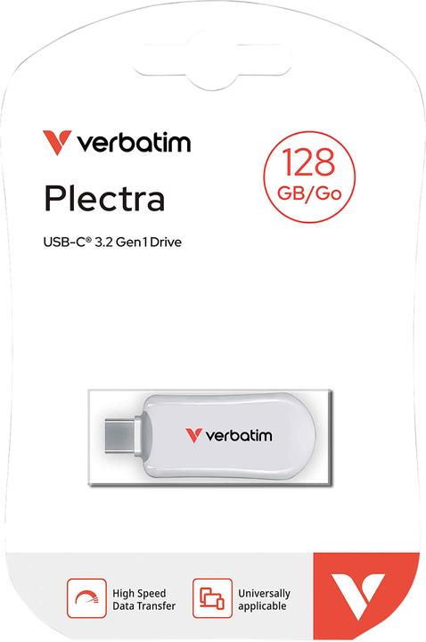 Produktbild Verbatim Plectra White 128GB USB-C Flash Drive 30229 (128 GB, USB-C)