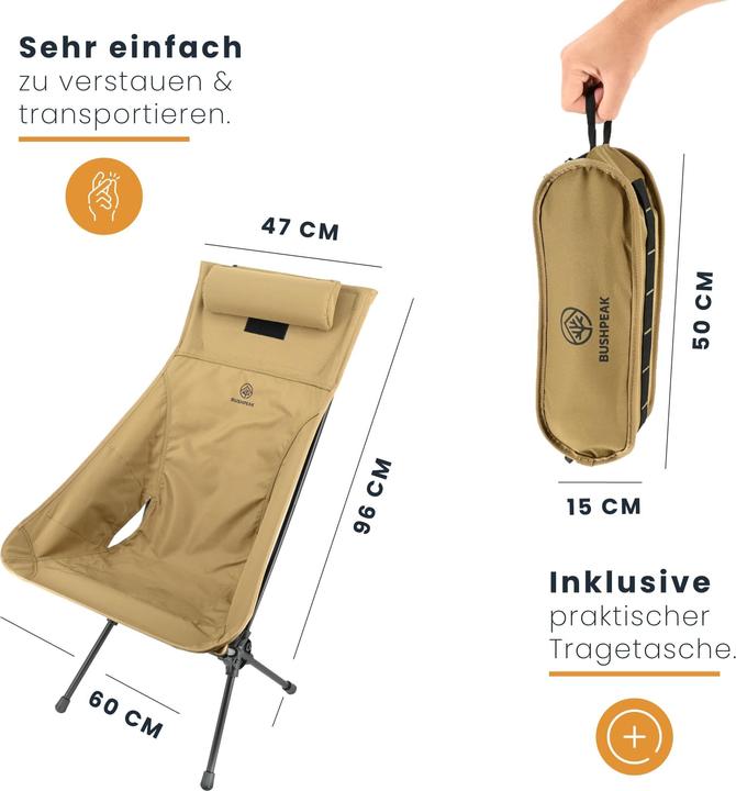 Image du produit Bushpeak Chaise de camping ultralégère Grande
