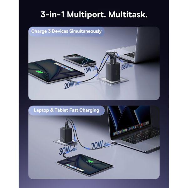 Actual product image Baseus EnerFill FE11 100W EU Schwarz (100 W, 3 ports)