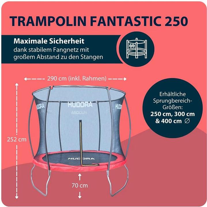 Actual product image Hudora Fantastic Trampoline 250V (250 cm)
