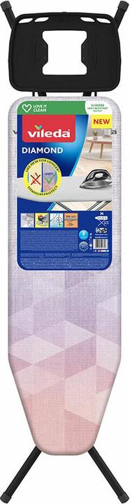 Produktbild Vileda Strijkplank Diamond, groot strijkoppervlak, XXL strijkijzersteun, hoogte tot 97 cm, met hittebesten