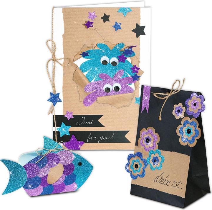 Image du produit Ursus Carton à paillettes A4, 300 gm2, 10 feuilles, bleu (330 g/m², 10 x)