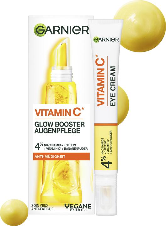 Immagine prodotto Garnier Trattamento occhi SkinActive Vitamin C Glow Booster (Crema per la cura degli occhi, Giorno + Notte, 15 ml)
