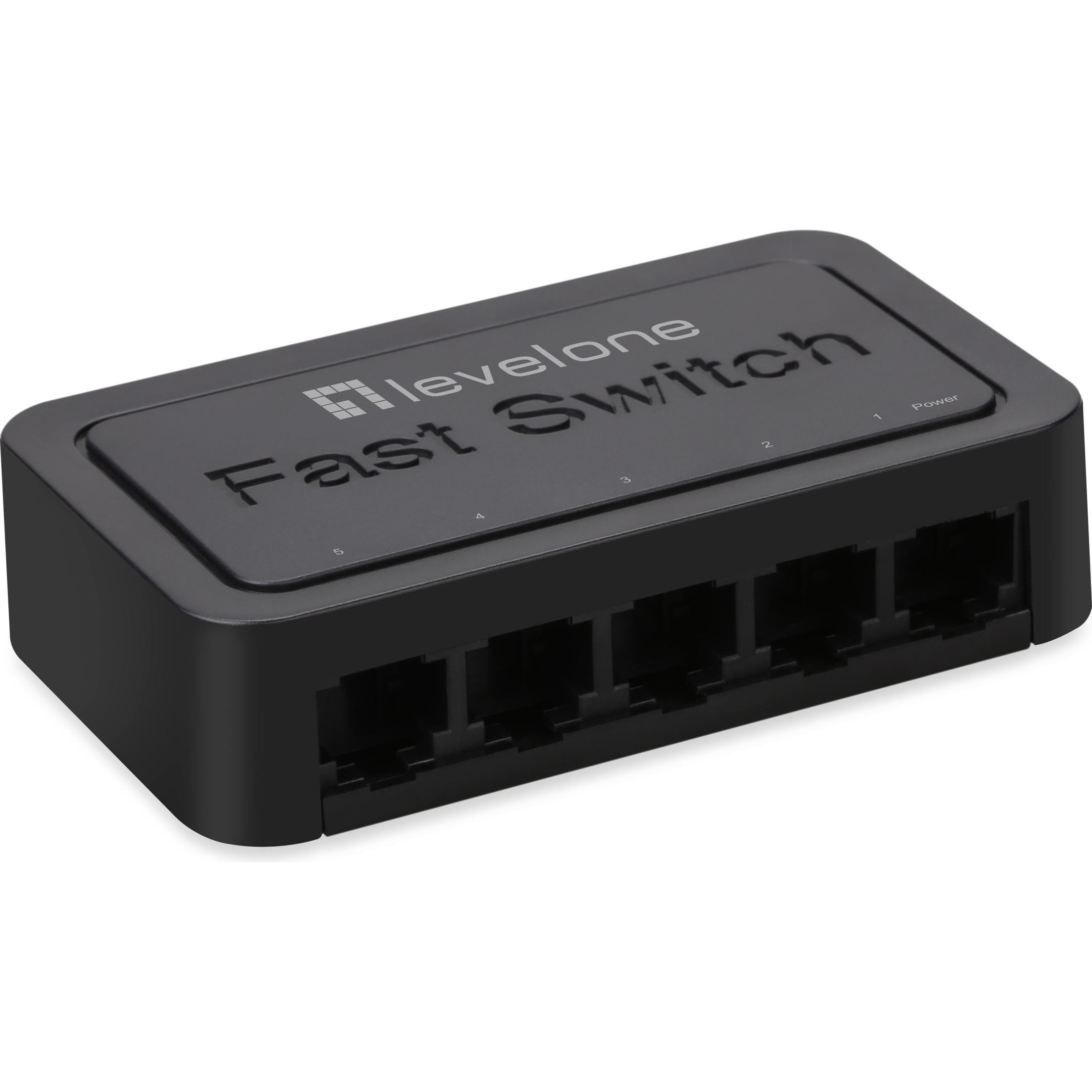 LevelOne Switch 5x FE FEU-0512 Kunststoff (5 Ports), Netzwerk Switch, Schwarz