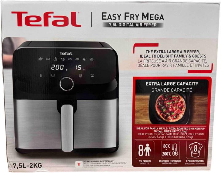 Actual product image Tefal Easy Fry Mega Hot Air Fryer (EY855D), stainless steel