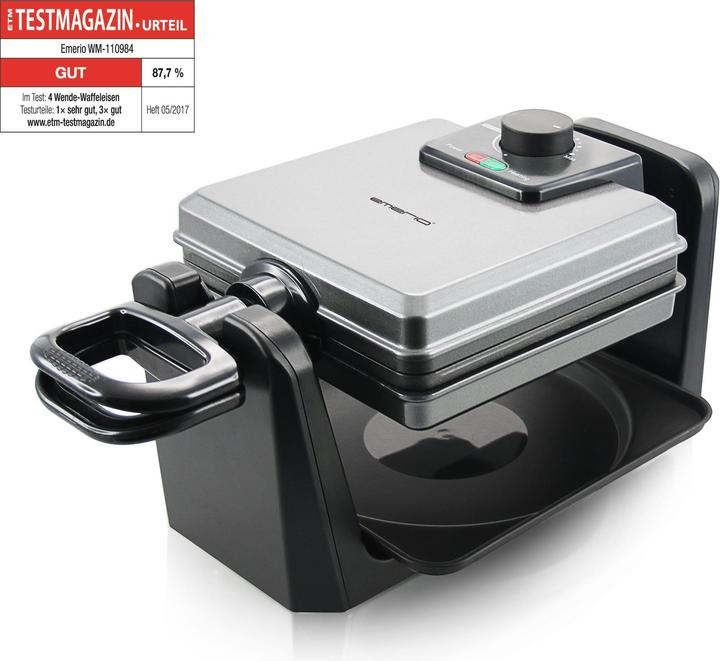 Produktbild Emerio waffle machine, for 4 Belgian waffles, non-stick coating.