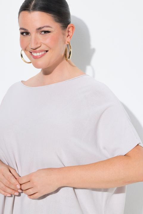 Produktbild Ulla Popken Pullover, oversized, U-Boot-Ausschnitt, Fledermausarm (56)