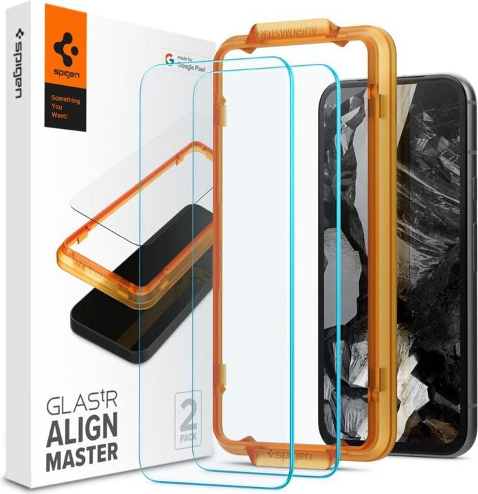 Spigen GLAS.tR Align Master Google Pixel 8a Glass Screen Protector 2PCS (2 Piece, Google Pixel 8a)