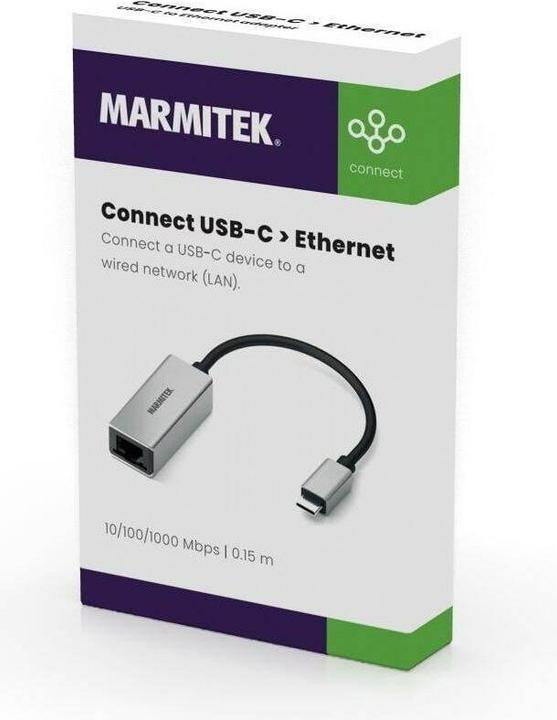 Actual product image Marmitek Adapter Connect USB-C > Ethernet (USB-C)