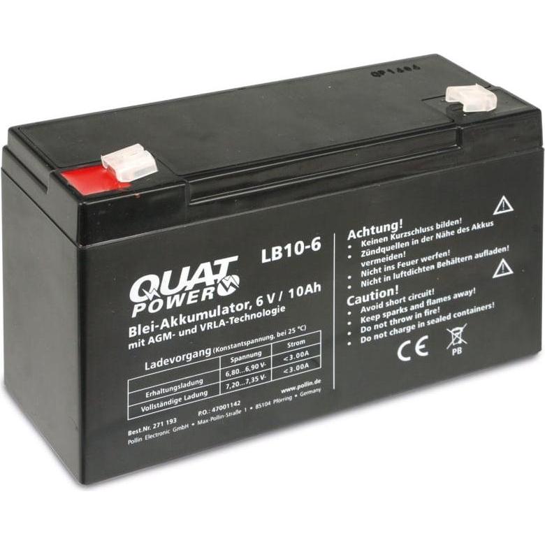 QuatPower, Versorgungsbatterie, Blei-Akkumulator LB10-6, 6 V-/10 Ah (6 V)
