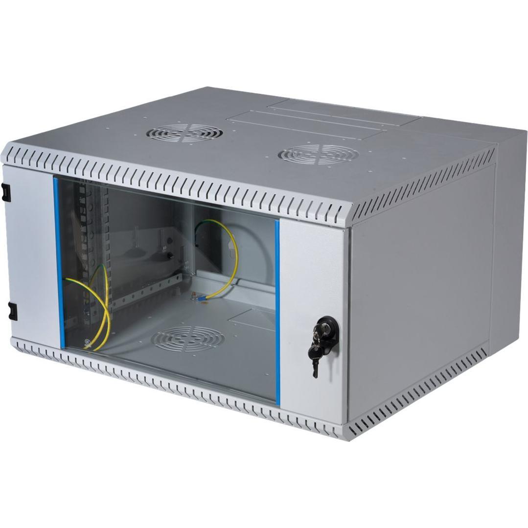 EFB Elektronik 19" Wandgehäuse 9HE, schwenkend 2-teilig, RAL7035, Tiefe 500 mm (9 HE, 19 Zoll Rack), Serverschrank, Grau