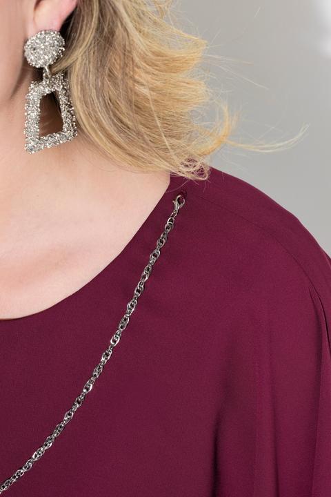 Immagine prodotto Miamoda Bluse, Krepp, Schulter-Überwurf, abnehmbare Kette (56)