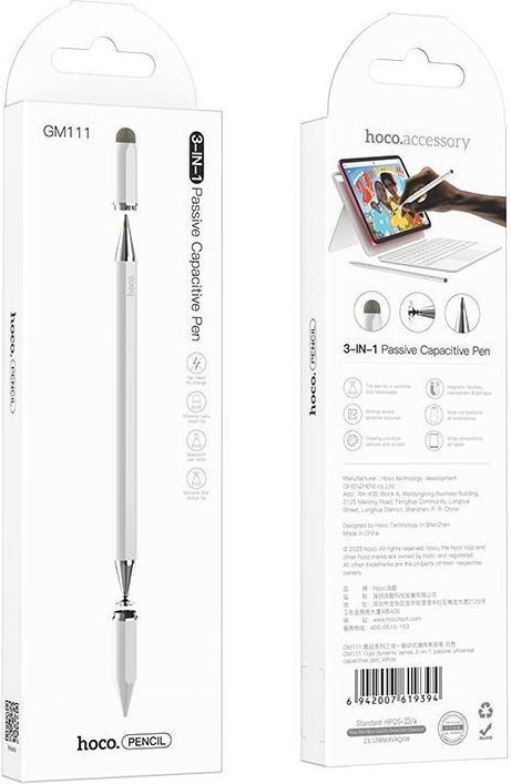 Produktbild Hoco Other passive capacitive pen 3in1 GM111 white
