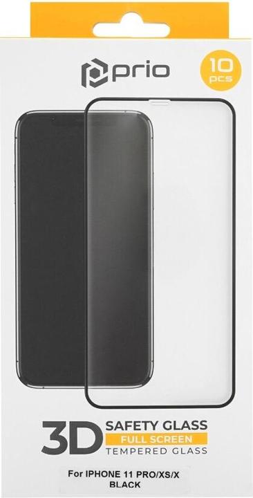 Immagine prodotto prio 10x 3D screen protector in vetro per iPhone 11 Pro/XS/X nero (10 Pezzo/i, Apple iPhone XS, Apple iPhone 11 Pro, Apple iPhone X)
