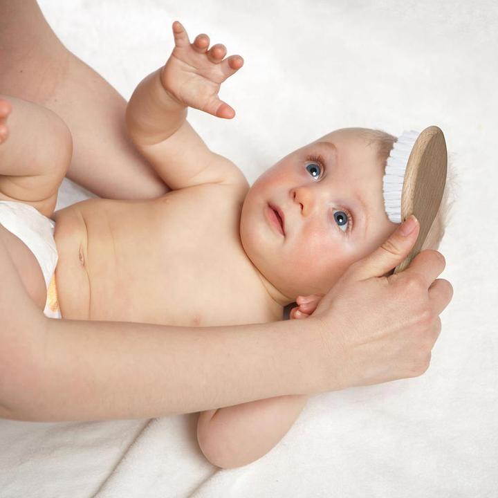 Actual product image Wild & Stone vegan baby organic nylon hairbrush beech wood