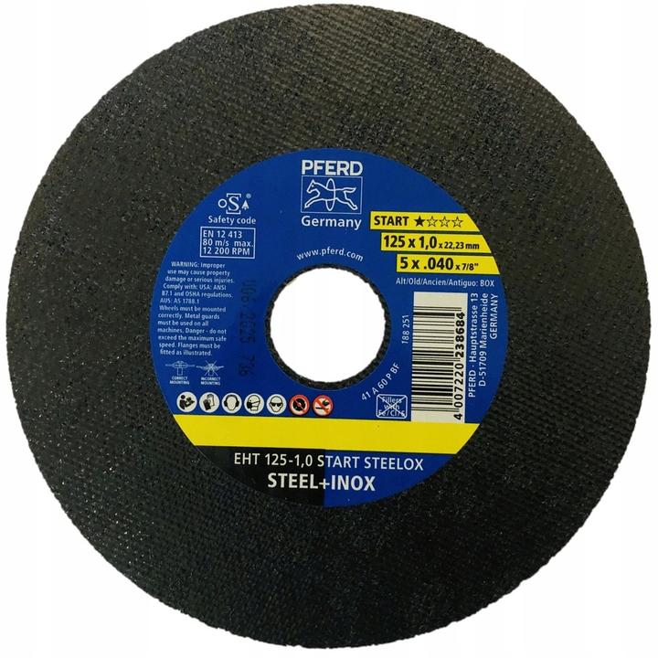 Pferd Trennscheibe EHT 125x1,0x22,23mm gerade StartlinieSTART STEELOX für Stahl/Edelstahl