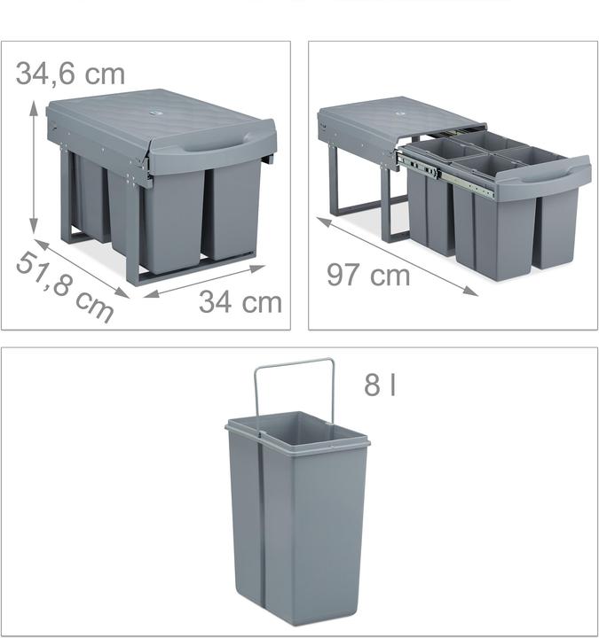 Produktbild Relaxdays Einbaumülleimer (8 l)