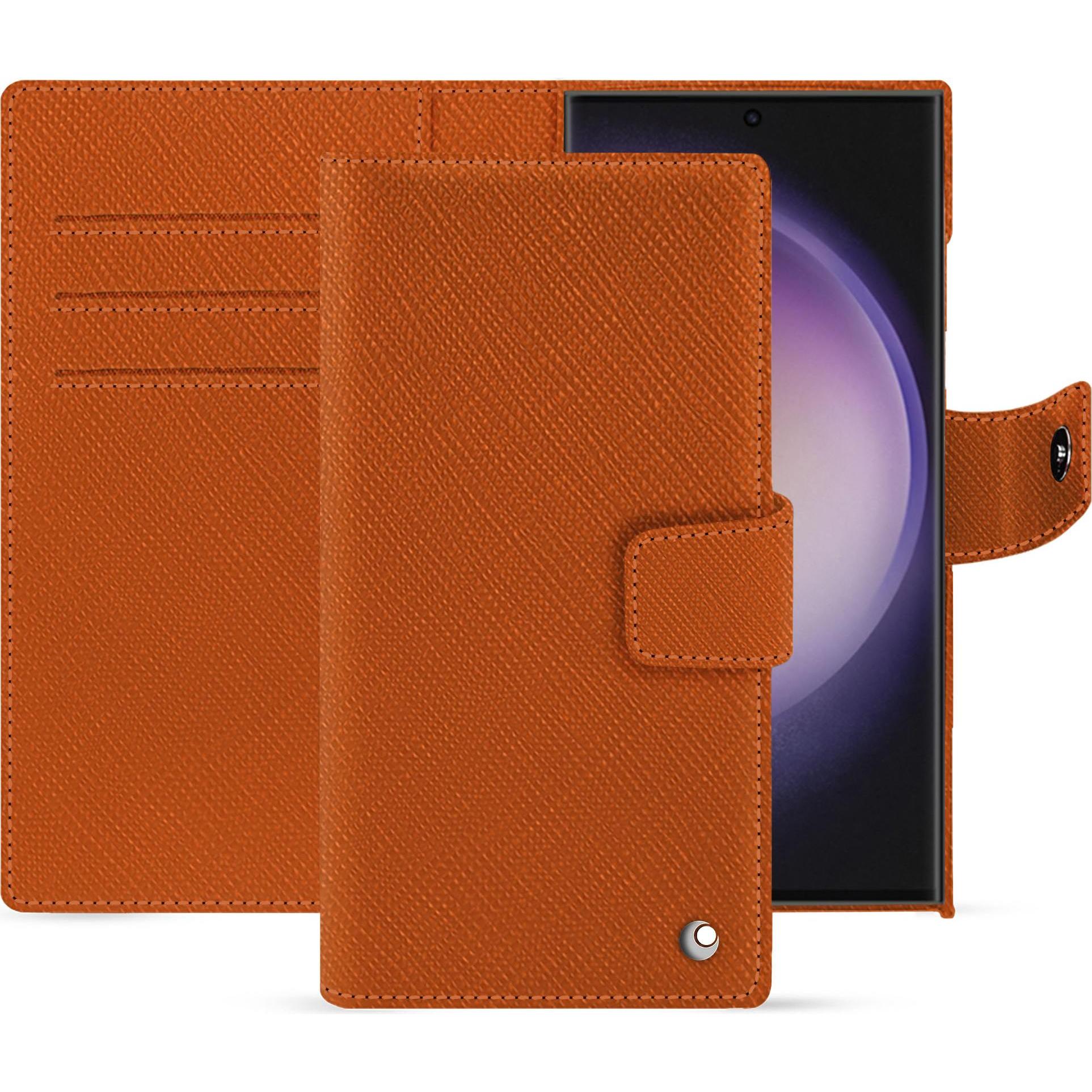 Noreve Lederschutzhülle (Samsung Galaxy S24 Ultra), Smartphone Hülle, Orange