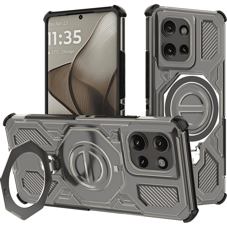 Techsuit - Carbon Shield PRO - Motorola Edge 50 - Smoke Black (Motorola Edge 50), Cover smartphone, Nero