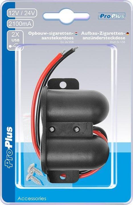 ProPlus Aufbau-Zigarettenanzündersteckdose + 2xUSB im Blister