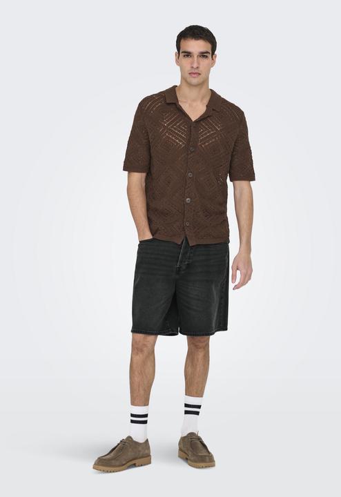 Immagine prodotto Only & Sons ONSFADE Mittlere Taille Locker geschnitten Shorts Jeans-Shorts (L)