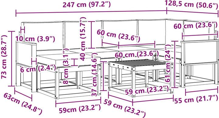 Produktbild vidaXL Outdoor-Sofa