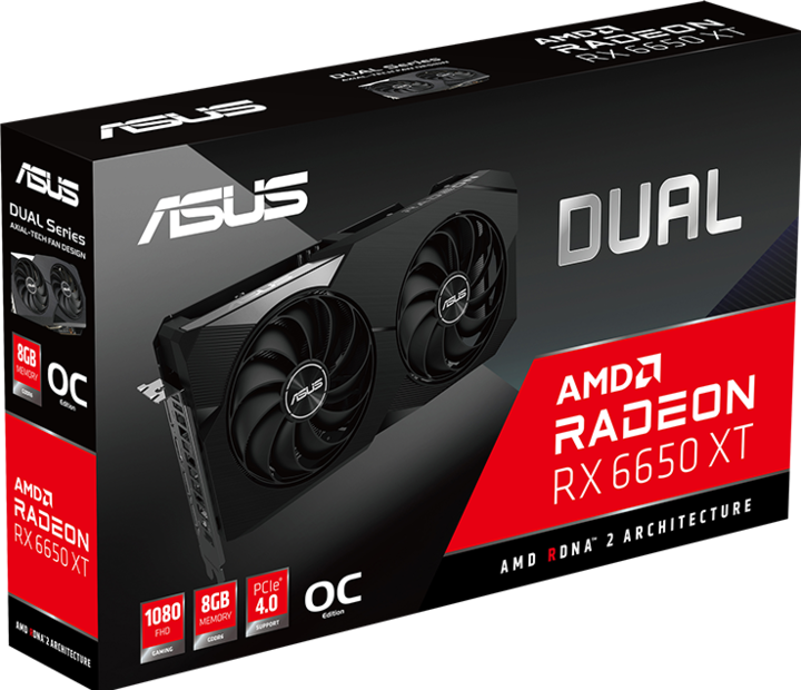 Actual product image ASUS DUAL-RX6650XT-O8G,HDMI,DP,Active (8 GB)