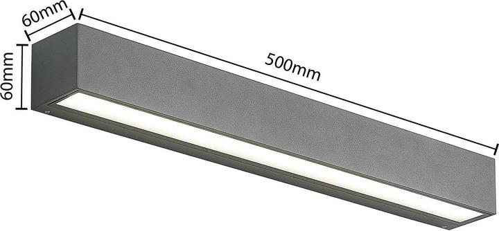 Image du produit Arcchio Lengo Applique murale LED CCT 50cm, 1-flamme graphite (1175 lm)