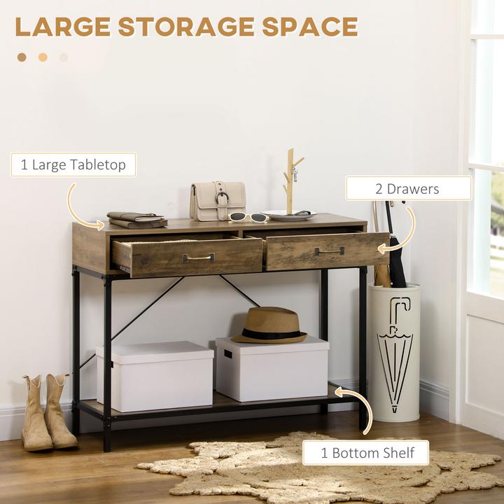 Image du produit Homcom Table console avec 2 tiroirs (35 x 35 x 76.50 cm)