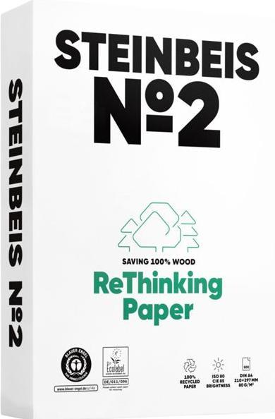 Steinbeis Kopierpapier No 2 Trend White A4, 80 g/m2, weiss, Pack à 500 Blatt (80 g/m², 500 x, A4)