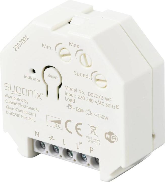 Productafbeelding Sygonix SY-5775566 Inbouwdimmer Geschikt voor lichtbronnen: LED lampen, gloeilampen