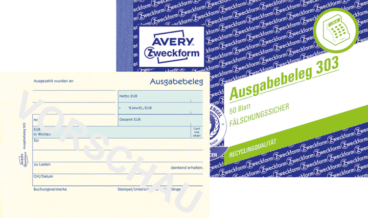 Produktbild Avery Ausgabebeleg mit Dokumentendruck (50 x)