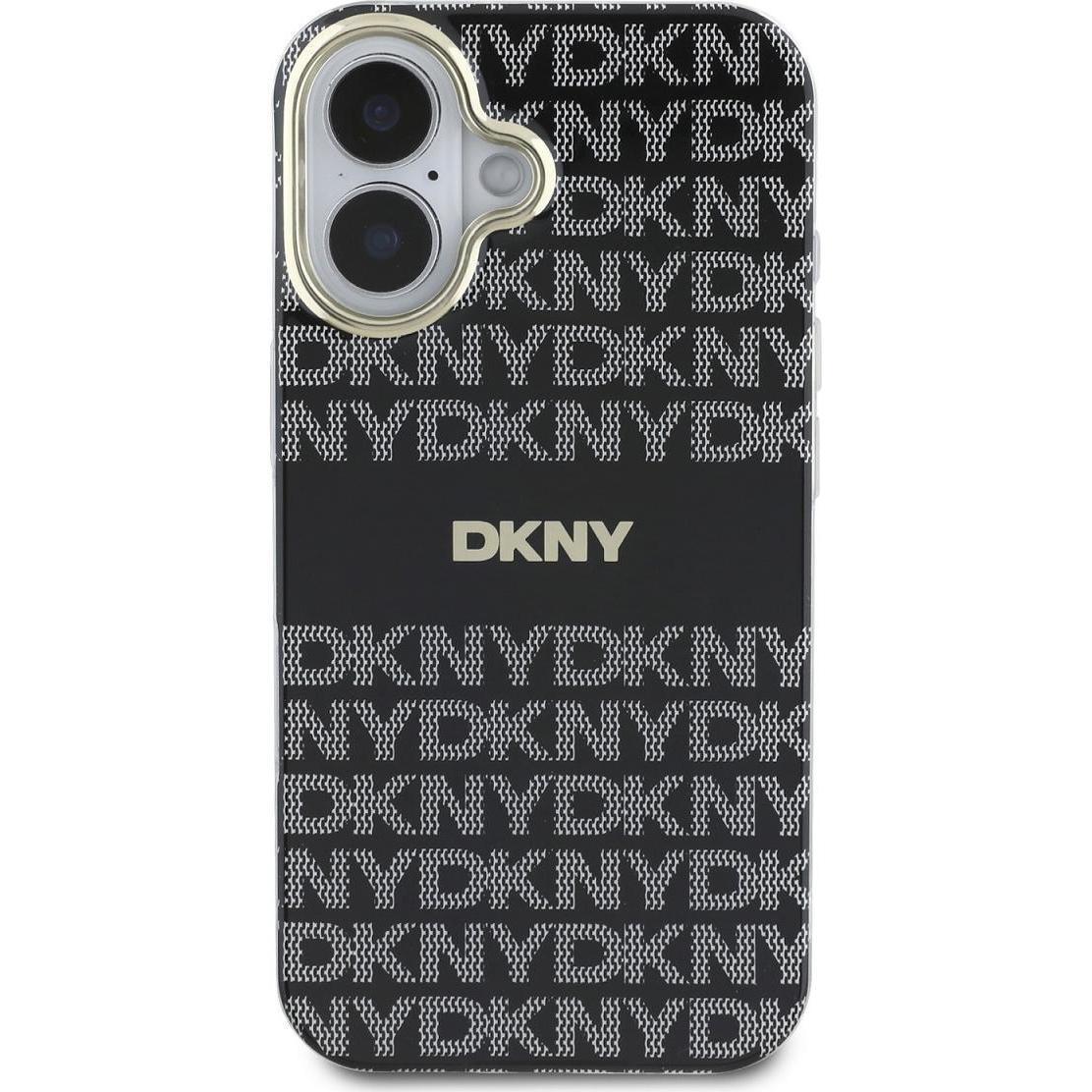 Thumbnail - DKNY Repeat Pattern Tonal Stripe Backcover (Apple iPhone 16), Smartphone Hülle, Schwarz