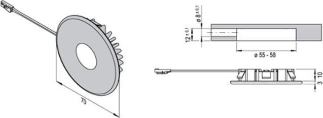 Productafbeelding L&S Inbouwlamp Superlight Emotion 12 V 2, ( 3000550012 ) (IP20)