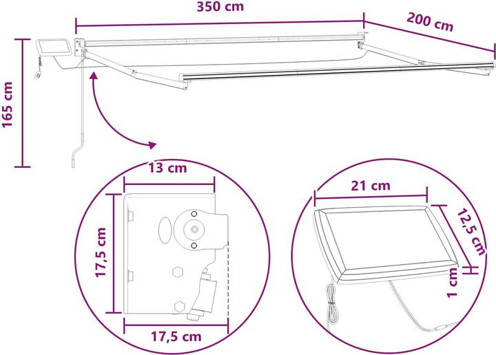 Produktbild vidaXL Sonnenschild für Outdoor (2 m)