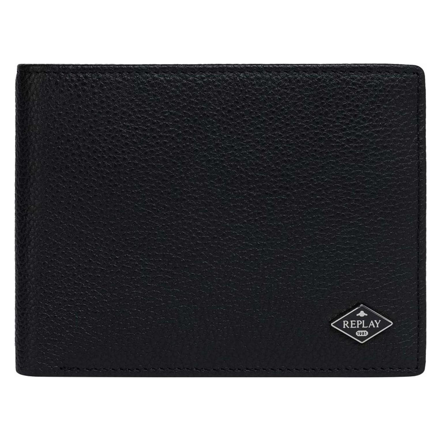 Replay, Herren, Portemonnaie, Wallet, Schwarz