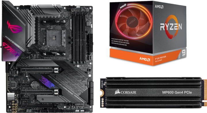 ASUS ROG Strix X570-E + Ryzen 9 3900X + Corsair MP600
