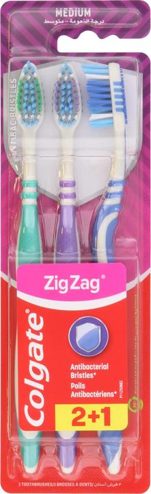 Actual product image Colgate Toothbrushes Zig-Zag 3 pieces medium (Medium, 3x)